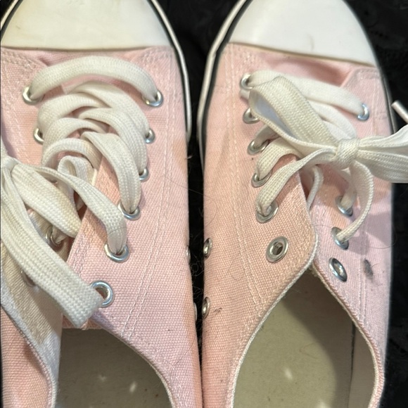 Pink Canvas Sneakers with White Laces - Picture 3 of 4